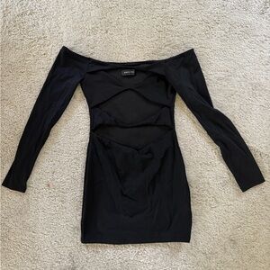 Black White Fox Mini Dress